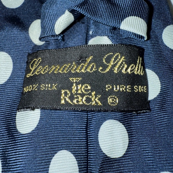 Leonardo Strelli Silk Polka Dot Tie - Picture 2 of 4